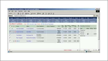 MatchBoard® "Shortlisted Candidates"